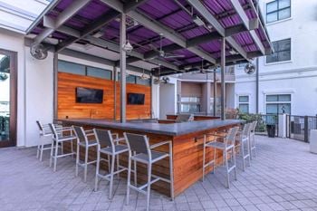 Poolside grilling station